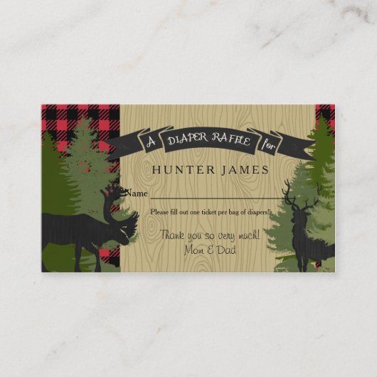 Carte D'accompagnement Billet de rabat au poulet Woodland Deer Antler Bab (Devant)