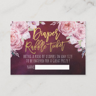 Carte D'accompagnement Billet de rabat baby shower Boho Floral Rouge