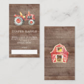 Carte D'accompagnement Billet de rabat Baby shower de la couche agricole (Devant / Derrière)