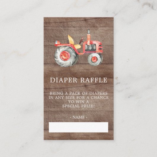 Carte D'accompagnement Billet de rabat Baby shower de la couche agricole (Devant)