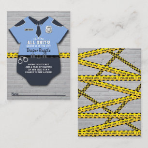 Carte D'accompagnement Billet de rabat Baby shower Diaper du policier