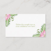Carte D'accompagnement Billet de rabat Baby shower Flamant rose (Dos)