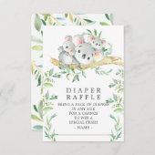 Carte D'accompagnement Billet de rabat Baby shower Koala Bear Twins (Devant / Derrière)