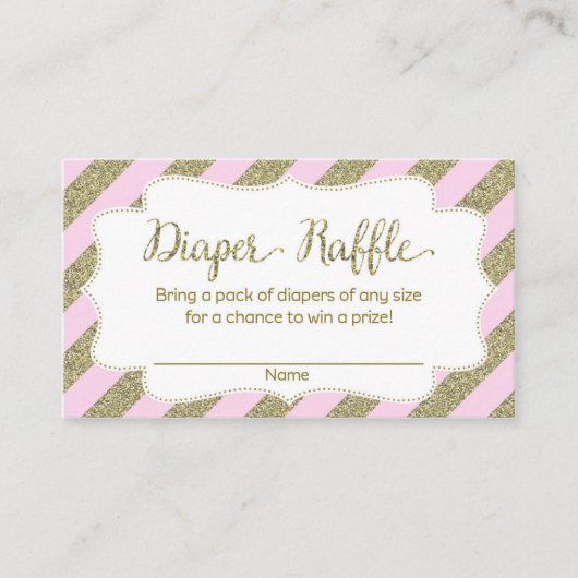 Carte D'accompagnement Billet de rabat Baby shower rose et or (Devant)