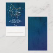 Carte D'accompagnement Billet de rabat bleu marine et doré (Devant / Derrière)