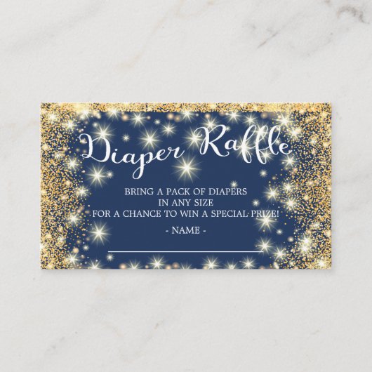 Carte D'accompagnement Billet de rabat Blue & Gold Twinkle Star Diaper (Devant)