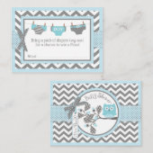 Carte D'accompagnement Billet de rabat Chevron Blue Owl (Devant / Derrière)