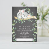 Carte D'accompagnement Billet de rabat de Baby shower de l'ours Koala (Debout devant)