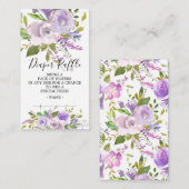 Carte D'accompagnement Billet de rabat de Baby shower floral Lavender (Devant / Derrière)