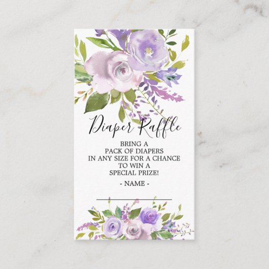Carte D'accompagnement Billet de rabat de Baby shower floral Lavender (Devant)