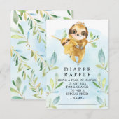 Carte D'accompagnement Billet de rabat de Baby shower Sloth (Devant / Derrière)