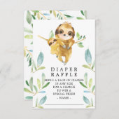 Carte D'accompagnement Billet de rabat de Baby shower Sloth (Devant / Derrière)