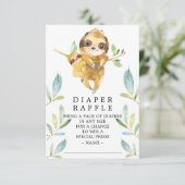 Carte D'accompagnement Billet de rabat de Baby shower Sloth (Debout devant)