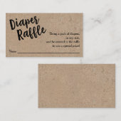 Carte D'accompagnement Billet de rabat de couche, Kraft de script noir (Devant / Derrière)