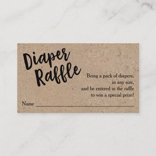 Carte D'accompagnement Billet de rabat de couche, Kraft de script noir (Devant)