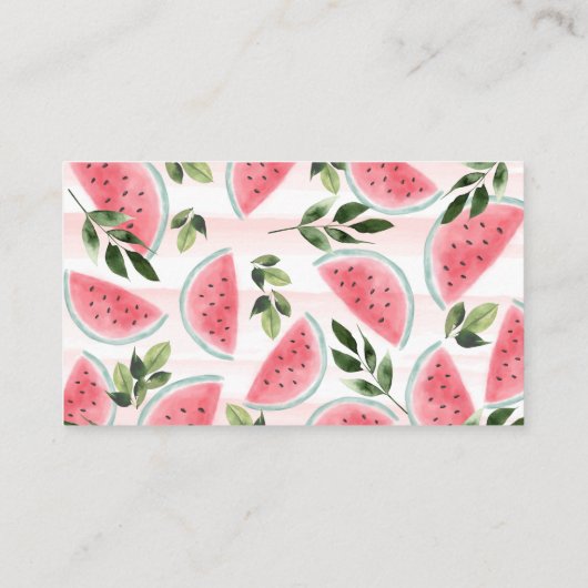 Carte D'accompagnement Billet de rabat de couches de pastèque d'aquarelle (Dos)