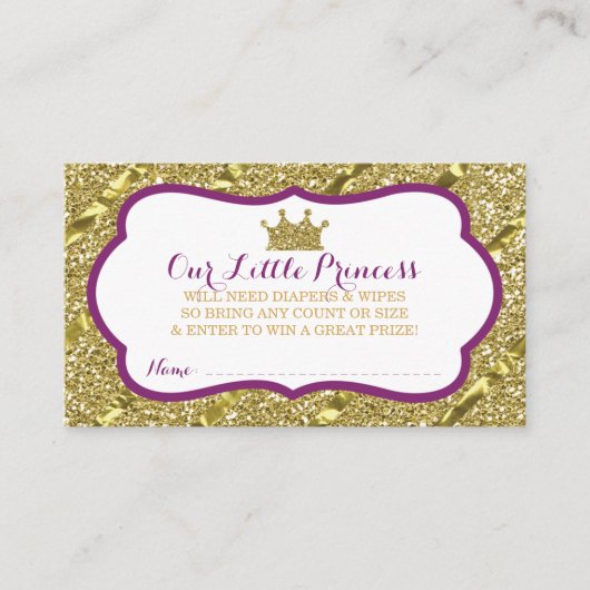 Carte D'accompagnement Billet de rabat Little Princess Diaper, Parties sc (Devant)