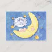 Carte D'accompagnement Billet de rabat Love Moon sur le Baby shower arriè (Dos)