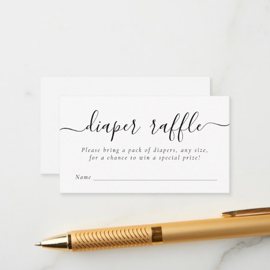 Carte D'accompagnement Billet de rabat noir blanc Baby shower (Devant/Arrière en situation)