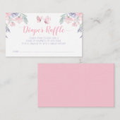 Carte D'accompagnement Billet de rabat Papillon Floral Rose violet (Devant / Derrière)