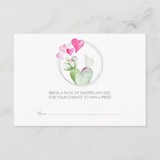 Carte D'accompagnement Billet de rabat, Petit cactus amoureux (Devant)