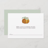 Carte D'accompagnement Billet de rabat - Petit Citrouille (Devant / Derrière)