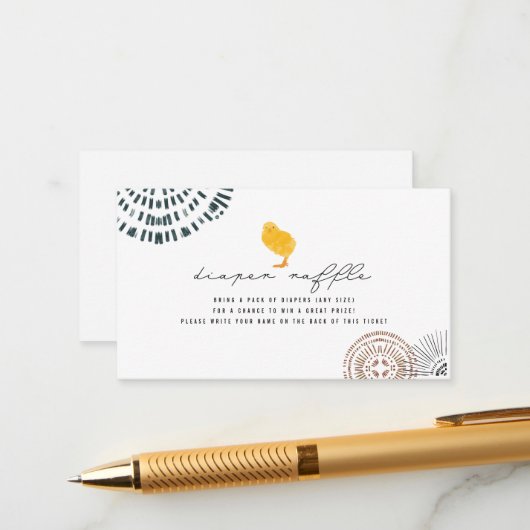 Carte D'accompagnement Billet de rabat pour bébé de Boho (Devant/Arrière en situation)