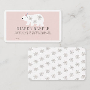 Carte D'accompagnement Billet de rabat pour fille rose Ours polaire