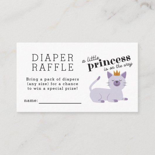 Carte D'accompagnement Billet de rabat Princess Diaper Chat (Devant)