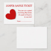 Carte D'accompagnement Billet de rabat raffle mignon Coeur neutre genre (Devant / Derrière)