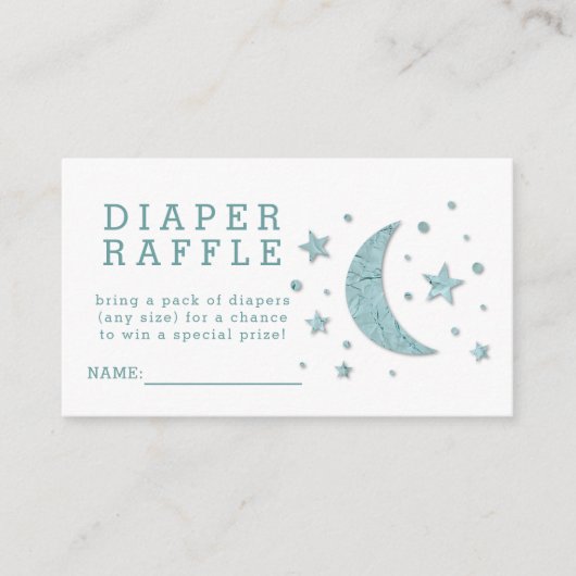Carte D'accompagnement Billet de rabat Repas Mint Stars Baby shower Lune (Devant)