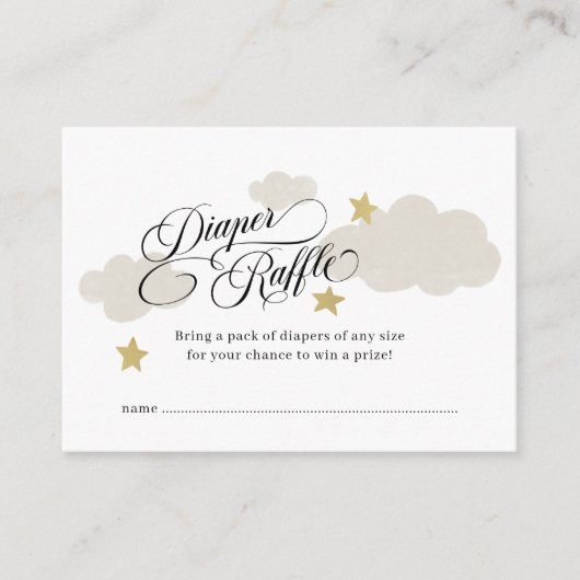 Carte D'accompagnement Billet de rabat Repas Stars Baby shower Cloud (Devant)