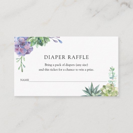 Carte D'accompagnement Billet de rabat succulent pour Baby shower (Devant)
