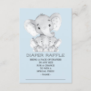 Carte D'accompagnement Billet de rabat Twins Elephant Baby shower