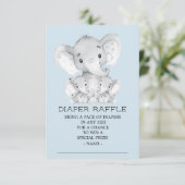 Carte D'accompagnement Billet de rabat Twins Elephant Baby shower (Debout devant)