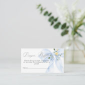 Carte D'accompagnement Billet de tirage au sort Floral Bow Blue (Debout devant)