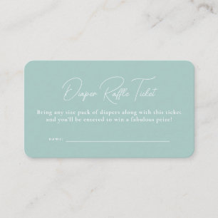 Carte D'accompagnement Billet de tirage au sort turquoise simple baby sho