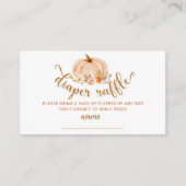 Carte D'accompagnement Billet de tirage citrouille à fleurs orange or (Devant)