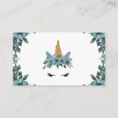 Carte D'accompagnement billet de tirage de tombola bleu monocoque floral (Dos)