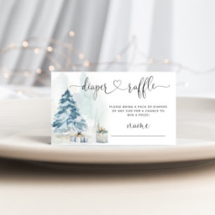 Carte D'accompagnement Billet de tirage de tombola de Noël d'hiver