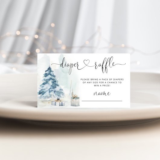 Carte D'accompagnement Billet de tirage de tombola de Noël d'hiver