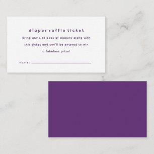 Carte D'accompagnement Billet de tirage simple baby shower violet