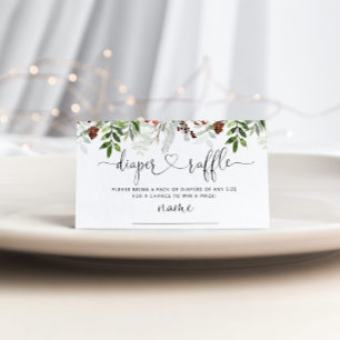 Carte D'accompagnement Billet de tombola à feuillage persistant sapin de 