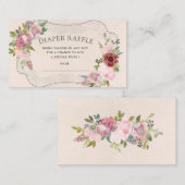 Carte D'accompagnement billet de tombola à fleurs à cadre rustique (Devant / Derrière)