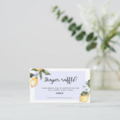 Carte D'accompagnement Billet de tombola au citron bleu (Debout devant)