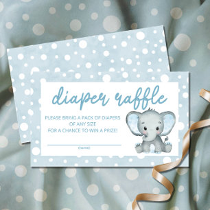 Carte D'accompagnement Billet de tombola bleu Eléphant Cute