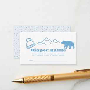 Carte D'accompagnement Billet de tombola couche bébé hiver dessinée à la