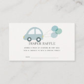 Carte D'accompagnement Billet de tombola couche garçon bleu avec ballons (Devant)