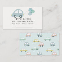 Billet de tombola couche garçon bleu avec ballons 