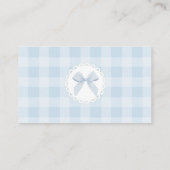 Carte D'accompagnement Billet de tombola couche gingham bleu Oie Silly (Dos)